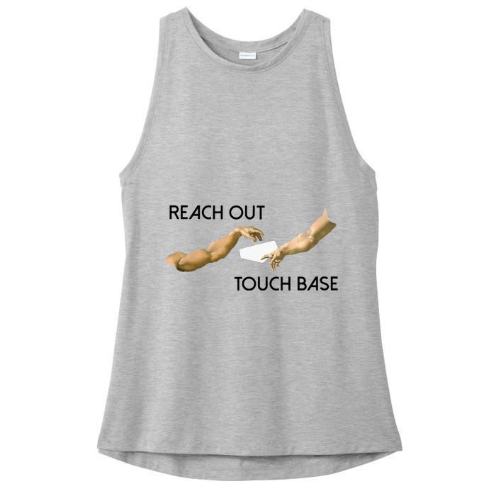Reach Out Touch Base Tech Jargonslang Ladies PosiCharge Tri-Blend Wicking Tank