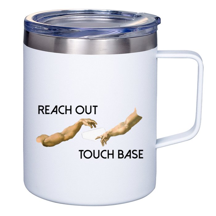 Reach Out Touch Base Tech Jargonslang 12oz Stainless Steel Coffee Mug
