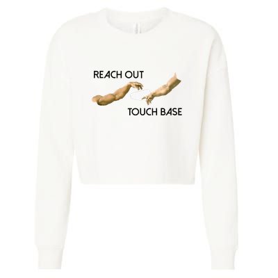 Reach Out Touch Base Tech Jargonslang Cropped Pullover Crew