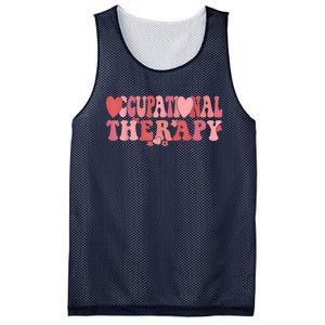 Retro Occupational Therapist Valentine's Day Therapist OT Mesh Reversible Basketball Jersey Tank