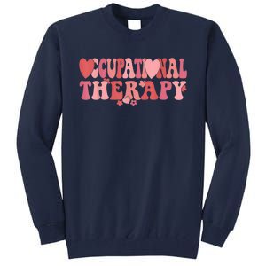 Retro Occupational Therapist Valentine's Day Therapist OT Tall Sweatshirt