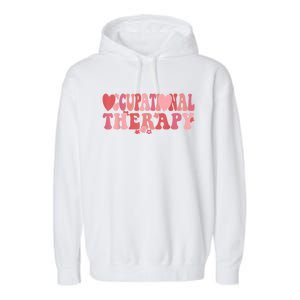 Retro Occupational Therapist Valentine's Day Therapist OT Garment-Dyed Fleece Hoodie