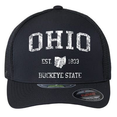 Retro Ohio T Vintage Sports Design Flexfit Unipanel Trucker Cap