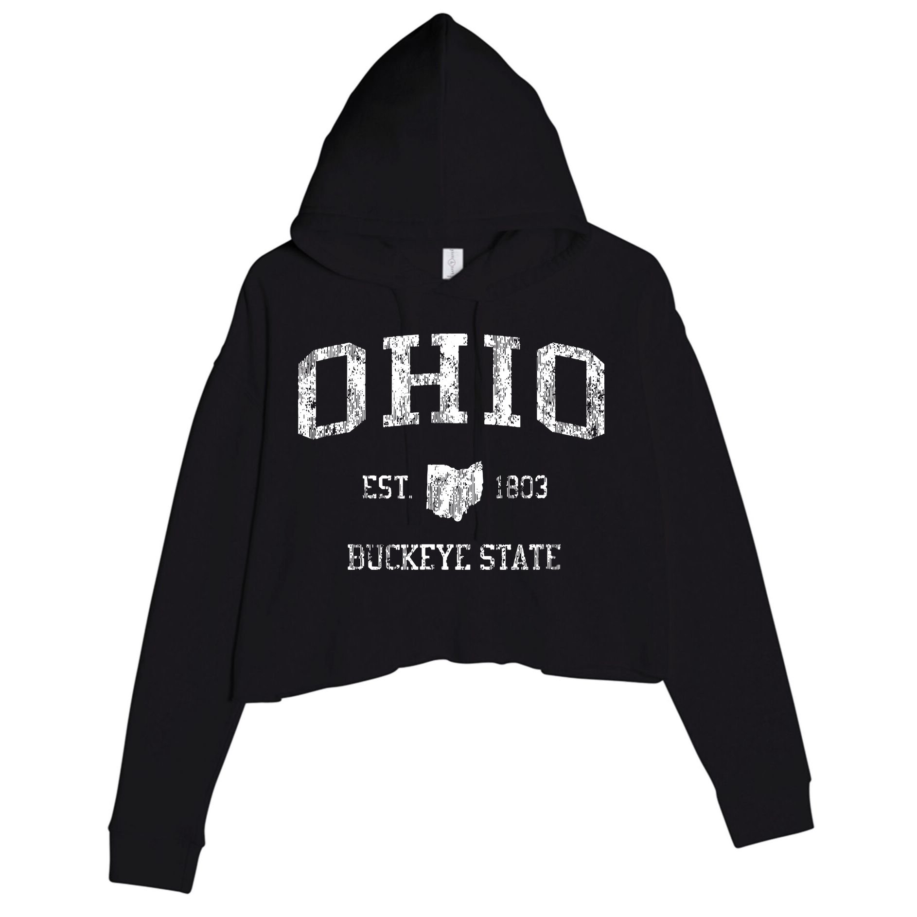 Retro Ohio T Vintage Sports Design Crop Fleece Hoodie