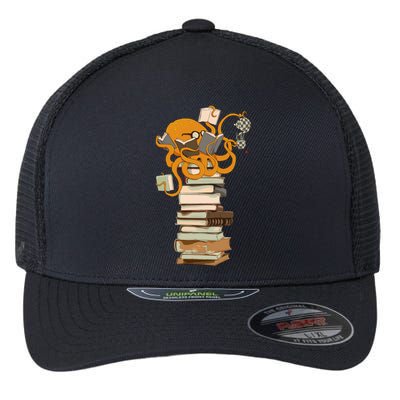 Reading Octopus Tea Coffee And Books Gift Flexfit Unipanel Trucker Cap