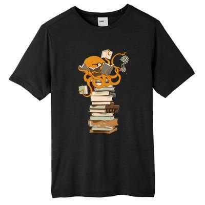 Reading Octopus Tea Coffee And Books Gift Tall Fusion ChromaSoft Performance T-Shirt