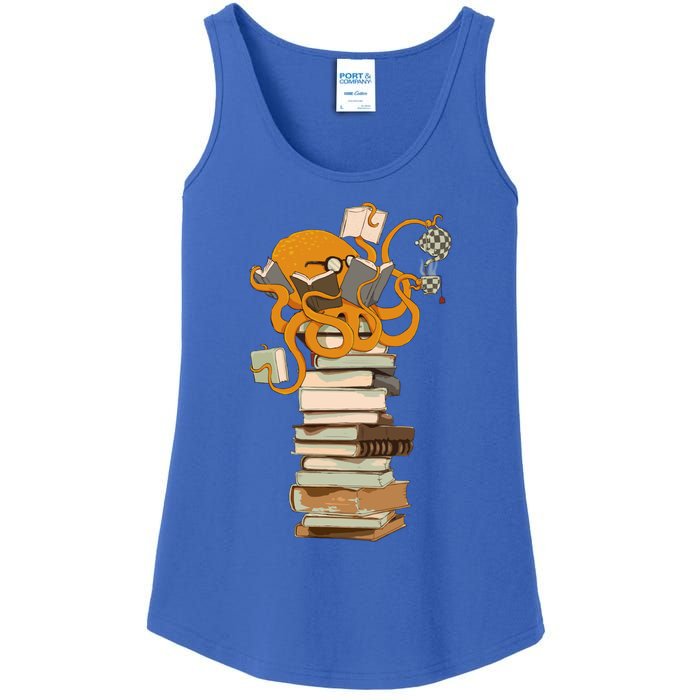 Reading Octopus Tea Coffee And Books Gift Ladies Essential Tank