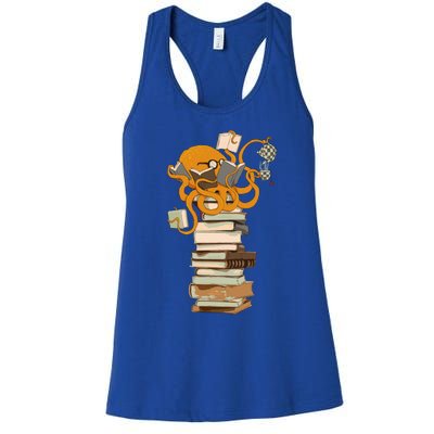 Reading Octopus Tea Coffee And Books Gift Women's Racerback Tank