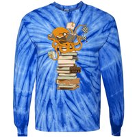 Reading Octopus Tea Coffee And Books Gift Tie-Dye Long Sleeve Shirt