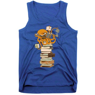 Reading Octopus Tea Coffee And Books Gift Tank Top