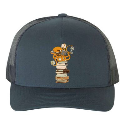 Reading Octopus Tea Coffee And Books Gift Yupoong Adult 5-Panel Trucker Hat