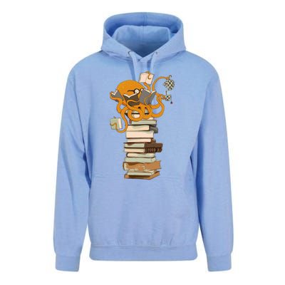 Reading Octopus Tea Coffee And Books Gift Unisex Surf Hoodie