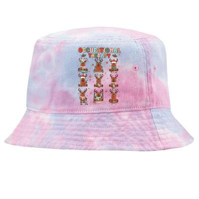 Retro Occupational Therapy Christmas Reindeers Ot Ota Tie-Dyed Bucket Hat