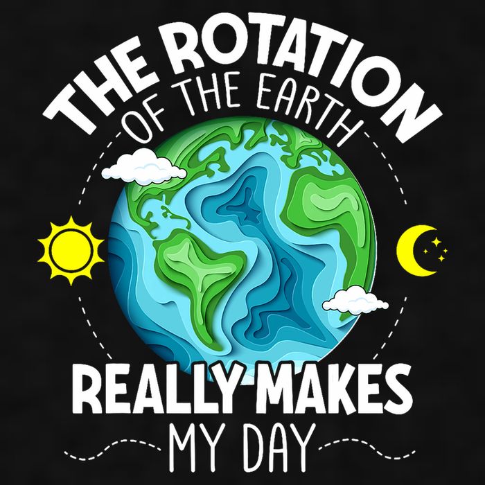 Rotation Of The Earth Makes My Day Funny Science Ladies PosiCharge Tri-Blend Wicking Tank