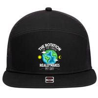 Rotation Of The Earth Makes My Day Funny Science 7 Panel Mesh Trucker Snapback Hat