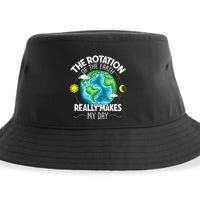 Rotation Of The Earth Makes My Day Funny Science Sustainable Bucket Hat