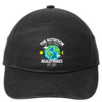 Rotation Of The Earth Makes My Day Funny Science 7-Panel Snapback Hat