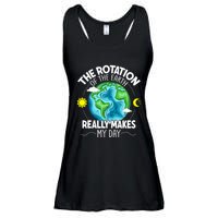 Rotation Of The Earth Makes My Day Funny Science Ladies Essential Flowy Tank