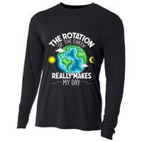 Rotation Of The Earth Makes My Day Funny Science Cooling Performance Long Sleeve Crew