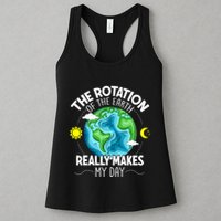 Rotation Of The Earth Makes My Day Funny Science Womens Tank Top