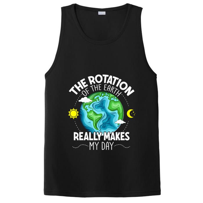 Rotation Of The Earth Makes My Day Funny Science PosiCharge Competitor Tank