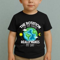 Rotation Of The Earth Makes My Day Funny Science Toddler T-Shirt