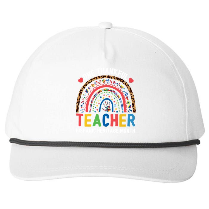 Rainbow One Thankful Teacher Hispanic Heritage Month Snapback Five-Panel Rope Hat