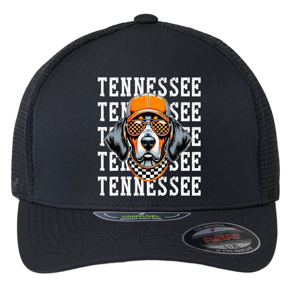 Retro Orange Tennessee Personalized Name Vintage Classic Flexfit Unipanel Trucker Cap