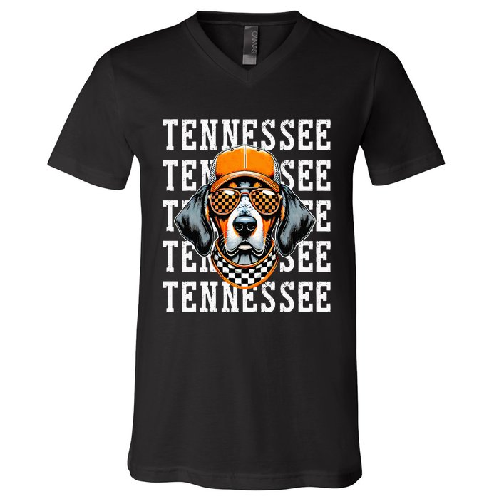 Retro Orange Tennessee Personalized Name Vintage Classic V-Neck T-Shirt