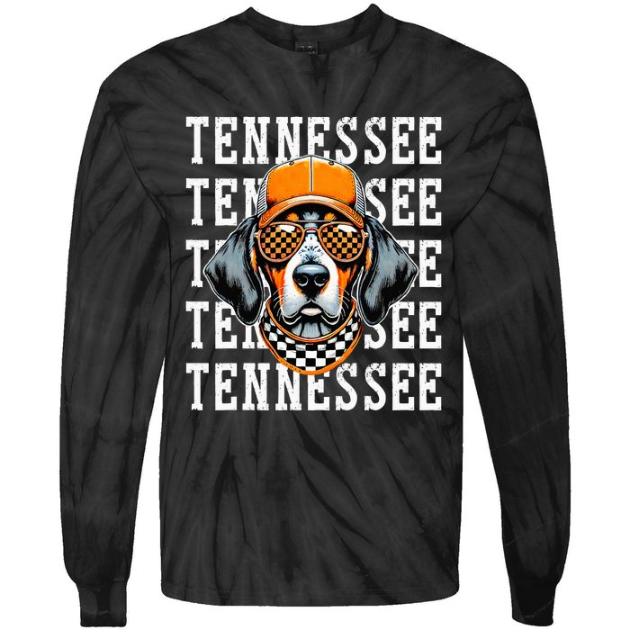 Retro Orange Tennessee Personalized Name Vintage Classic Tie-Dye Long Sleeve Shirt