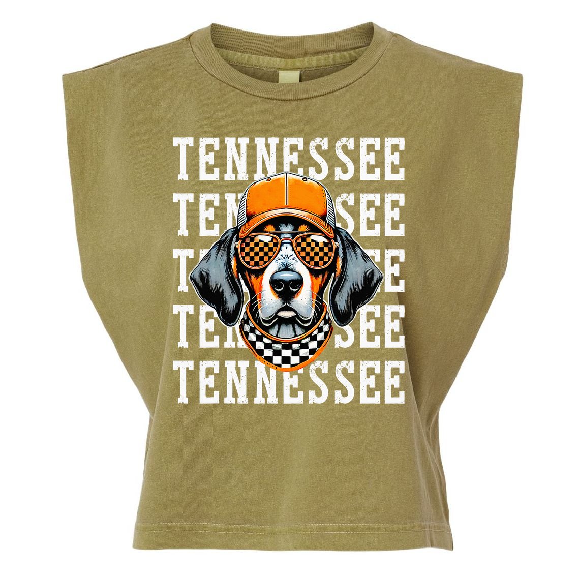 Retro Orange Tennessee Personalized Name Vintage Classic Garment-Dyed Women's Muscle Tee