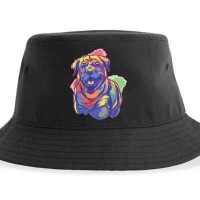 Rottweiler Colorful Dog Sustainable Bucket Hat