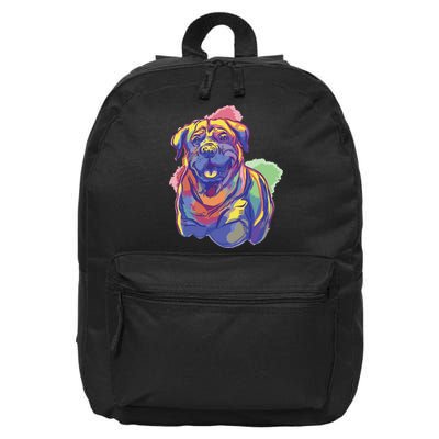 Rottweiler Colorful Dog 16 in Basic Backpack