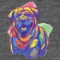Rottweiler Colorful Dog Baby Bodysuit