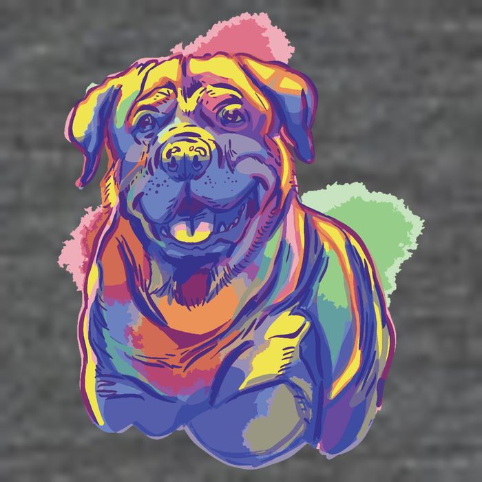 Rottweiler Colorful Dog Baby Bodysuit