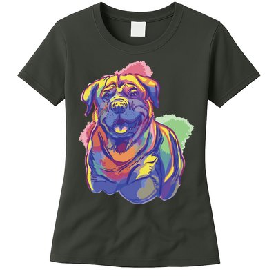 Rottweiler Colorful Dog Womens T-Shirt
