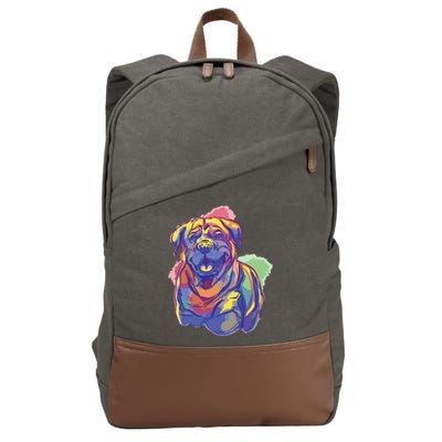 Rottweiler Colorful Dog Cotton Canvas Backpack