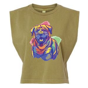 Rottweiler Colorful Dog Garment-Dyed Women's Muscle Tee