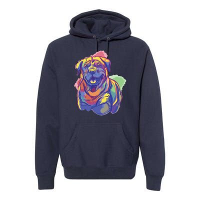 Rottweiler Colorful Dog Premium Hoodie