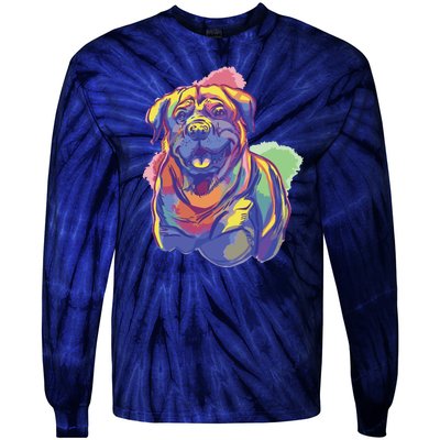 Rottweiler Colorful Dog Tie-Dye Long Sleeve Shirt