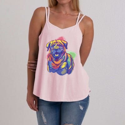 Rottweiler Colorful Dog Women's Strappy Tank