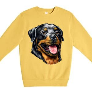 Rottweiler Face Premium Crewneck Sweatshirt