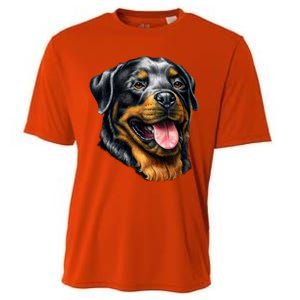 Rottweiler Face Cooling Performance Crew T-Shirt