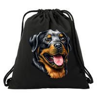 Rottweiler Face Drawstring Bag