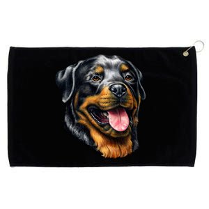 Rottweiler Face Grommeted Golf Towel