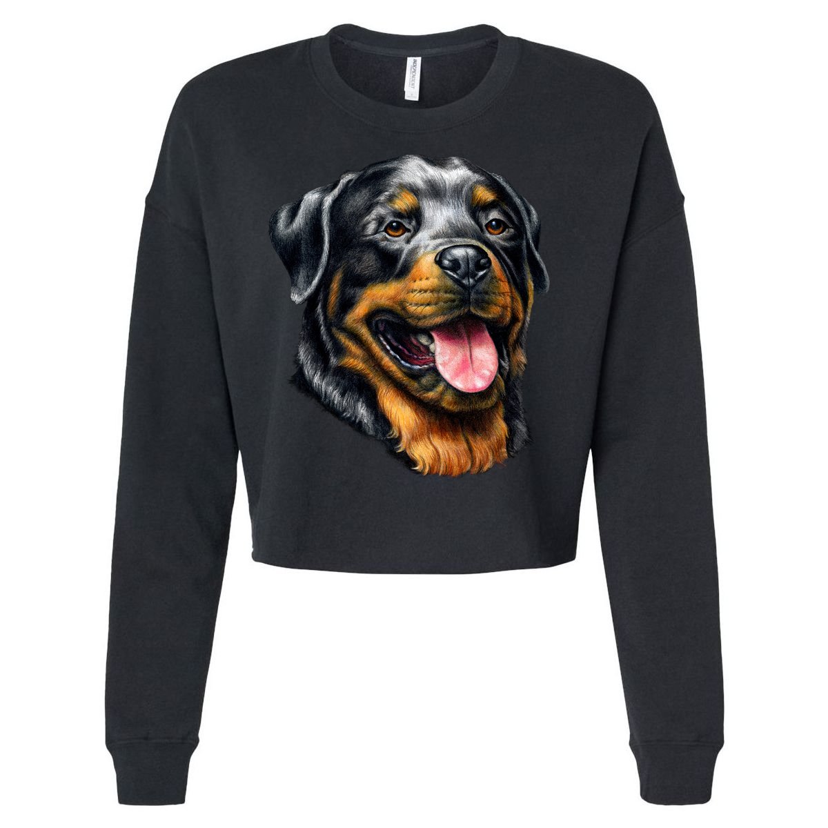 Rottweiler Face Cropped Pullover Crew
