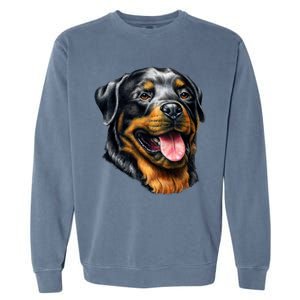 Rottweiler Face Garment-Dyed Sweatshirt