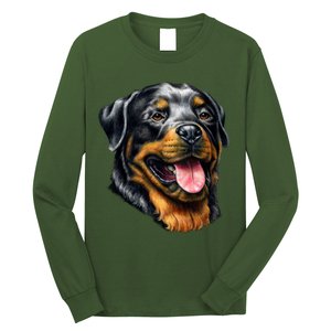 Rottweiler Face Long Sleeve Shirt