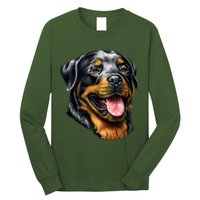 Rottweiler Face Long Sleeve Shirt