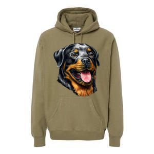 Rottweiler Face Premium Hoodie